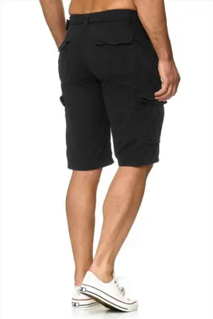 sorte cargo shorts med bælte