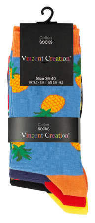 Unisex Sokker – Sjove "Frugt"-Designs (3-Pak)