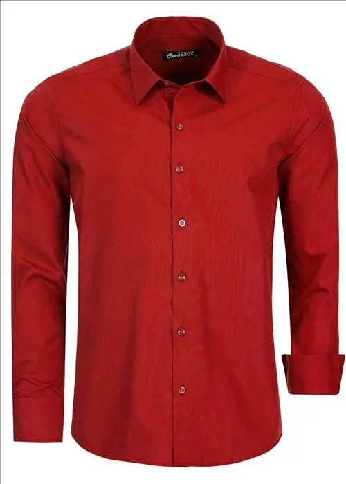 Rød slimfit skjorte