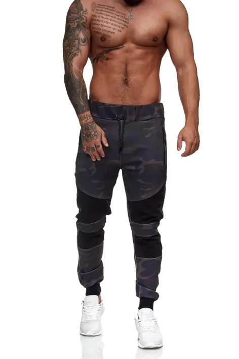 Camouflage joggingbukser med detaljer
