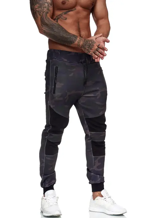 Camouflage joggingbukser med detaljer