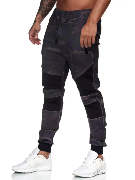 Camouflage joggingbukser med detaljer