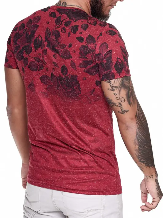 T-shirt med roser rød