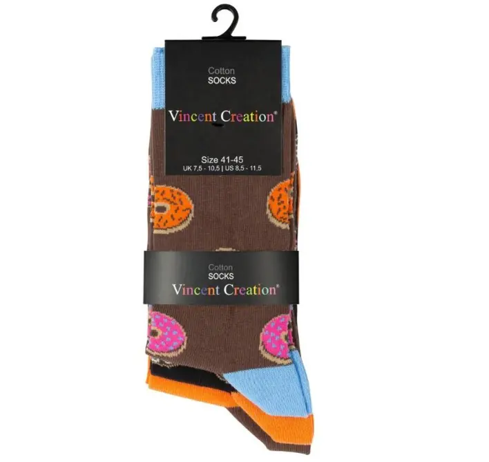 Vincent Creation® unisex casual strømper  "Donuts" 3 par