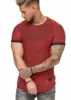 T-shirt med riller i rød
