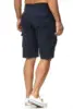 Cargo shorts med bælte i mørkeblå set bagfra