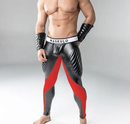 MASKULO Fetish Leggings ARMORED. Zipped Rear